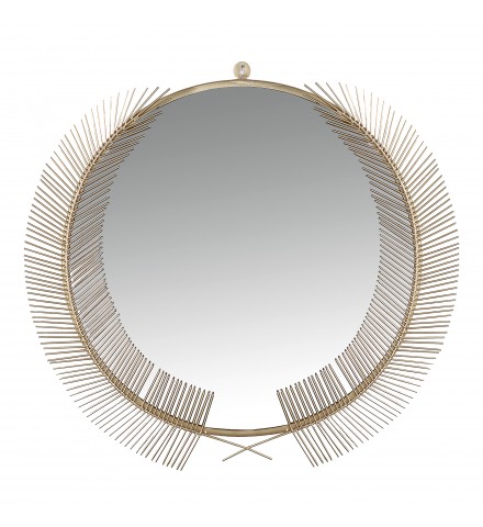 Gold Feather Wall Mirror
